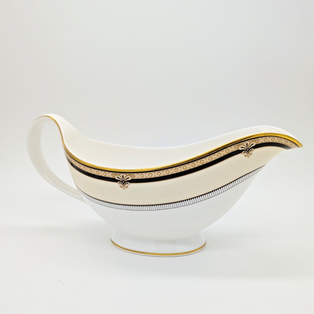 Royal Doulton Baroness Gravy Boat H5291 2002 Excellent No Plate Gold Plated 9"